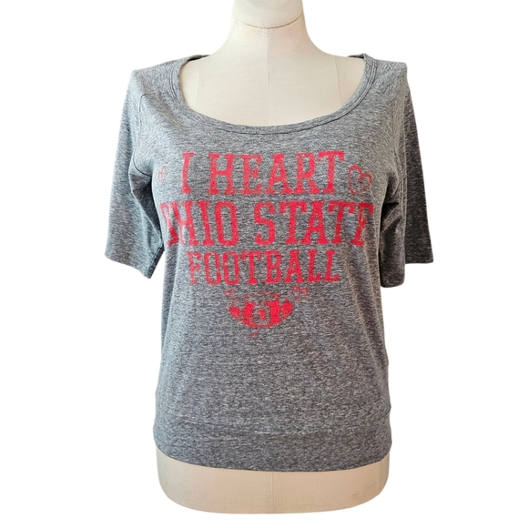 Ohio State Football “I Heart Ohio State” Varsity Tee — Women’s Large - Picture 4 of 10